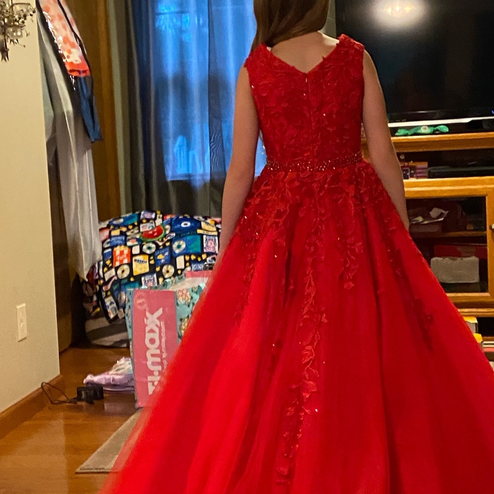 Sherri Hill red pageant gown bought new worn once for National Pageant